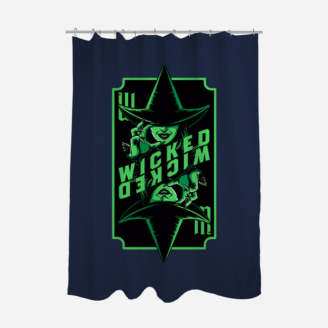 Green Witch Card-None-Polyester-Shower Curtain-Studio Mootant