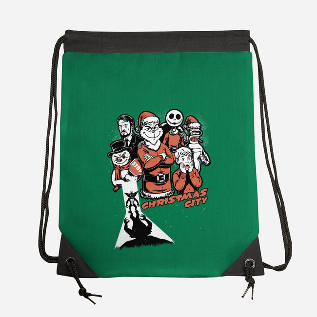 Christmas City Movie Poster-None-Drawstring-Bag-Studio Mootant