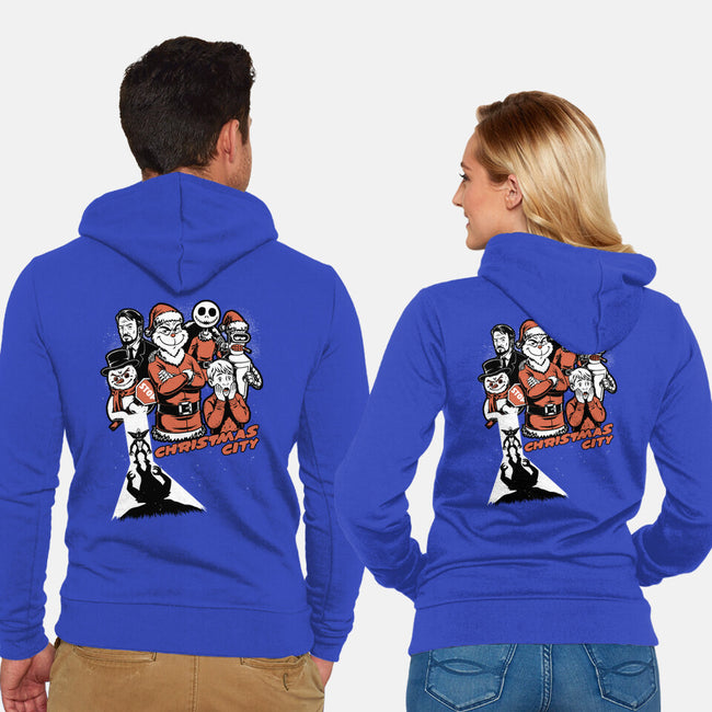Christmas City Movie Poster-Unisex-Zip-Up-Sweatshirt-Studio Mootant