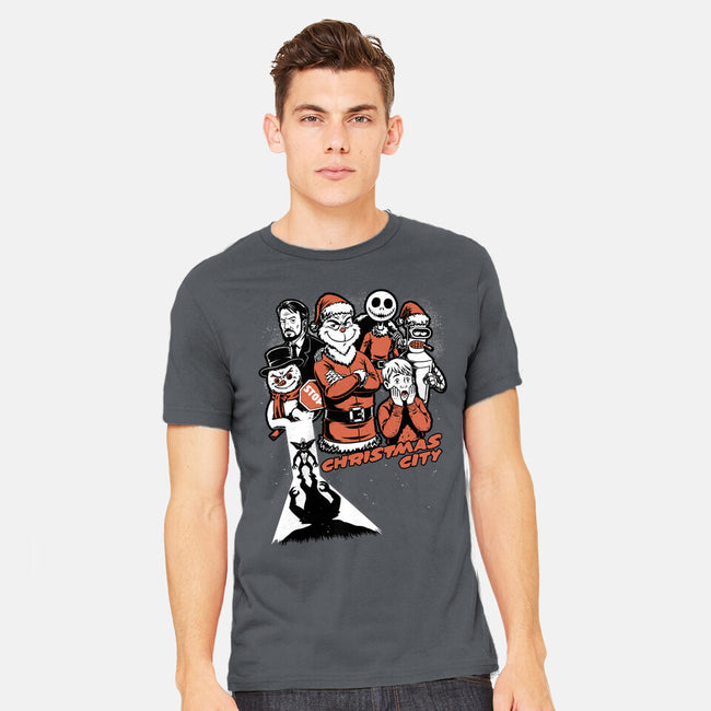 Christmas City Movie Poster-Mens-Heavyweight-Tee-Studio Mootant