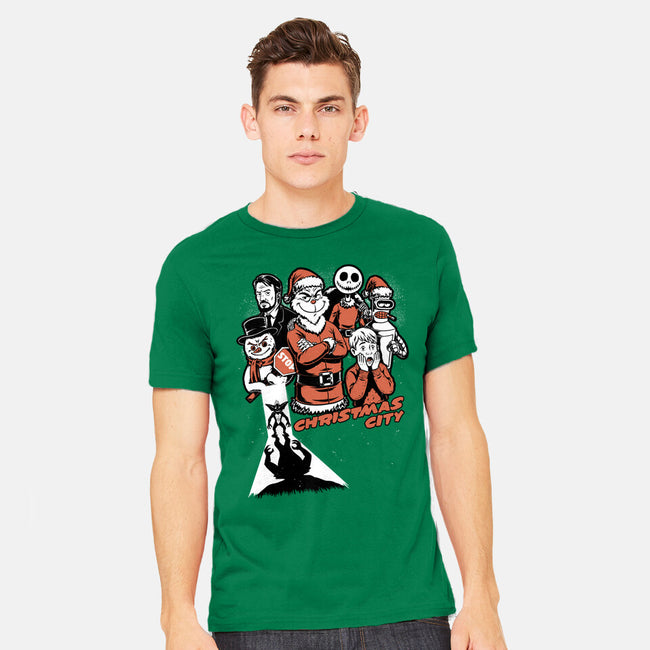 Christmas City Movie Poster-Mens-Heavyweight-Tee-Studio Mootant