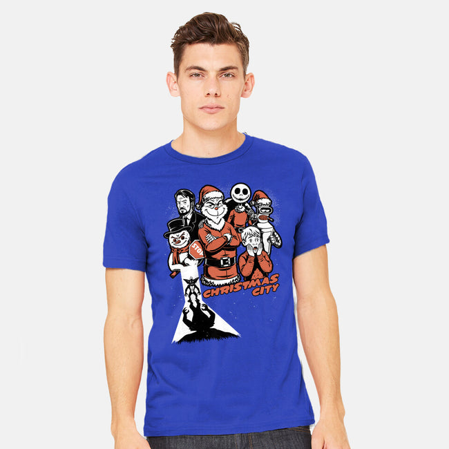 Christmas City Movie Poster-Mens-Heavyweight-Tee-Studio Mootant