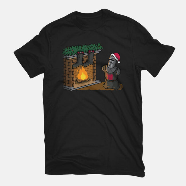 Black Knight Christmas-Womens-Fitted-Tee-Raffiti