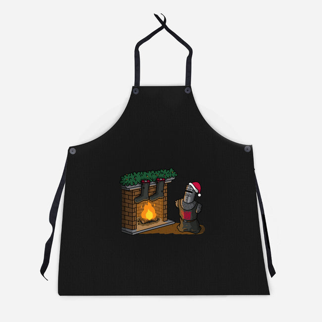 Black Knight Christmas-Unisex-Kitchen-Apron-Raffiti