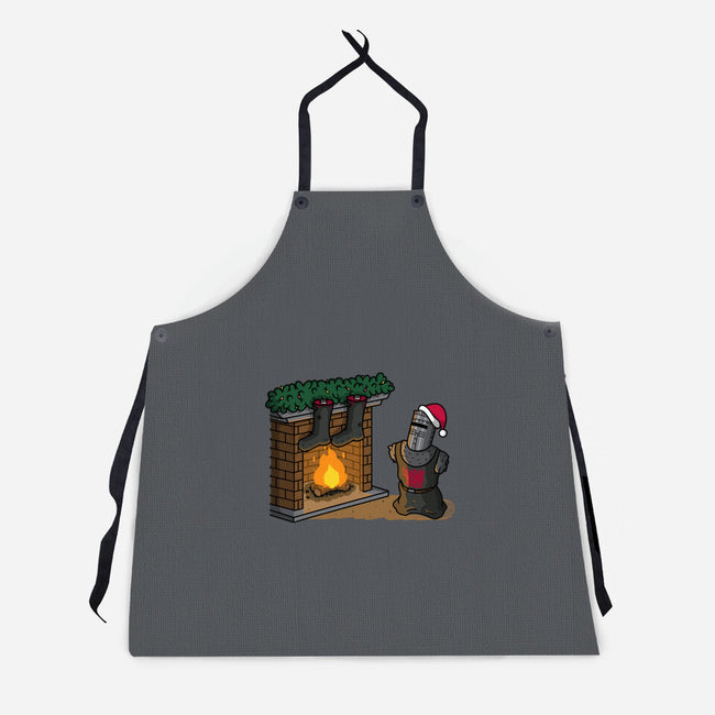 Black Knight Christmas-Unisex-Kitchen-Apron-Raffiti