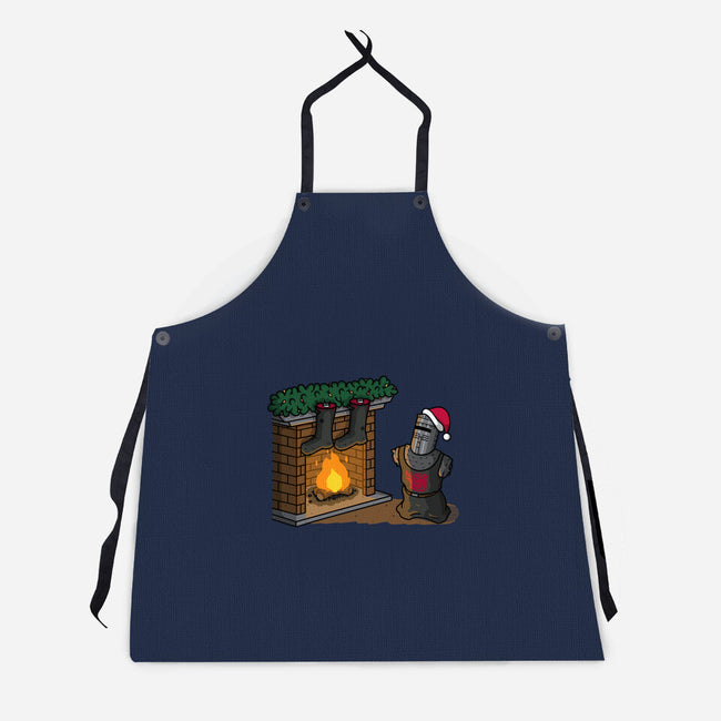 Black Knight Christmas-Unisex-Kitchen-Apron-Raffiti
