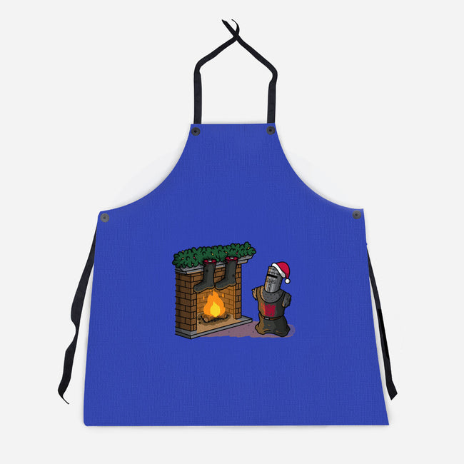 Black Knight Christmas-Unisex-Kitchen-Apron-Raffiti