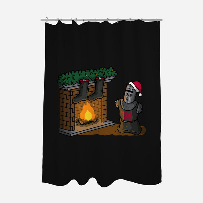 Black Knight Christmas-None-Polyester-Shower Curtain-Raffiti
