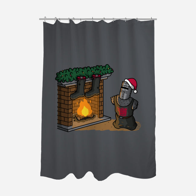 Black Knight Christmas-None-Polyester-Shower Curtain-Raffiti