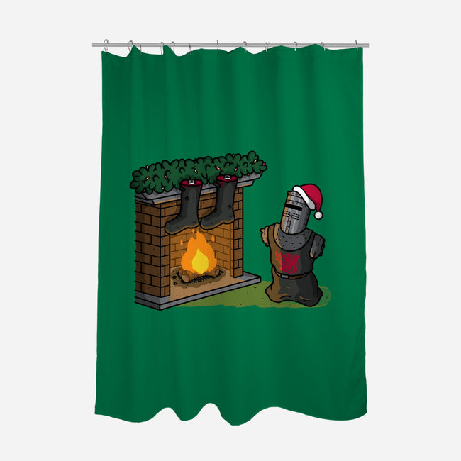 Black Knight Christmas-None-Polyester-Shower Curtain-Raffiti