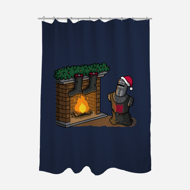 Black Knight Christmas-None-Polyester-Shower Curtain-Raffiti