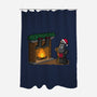 Black Knight Christmas-None-Polyester-Shower Curtain-Raffiti