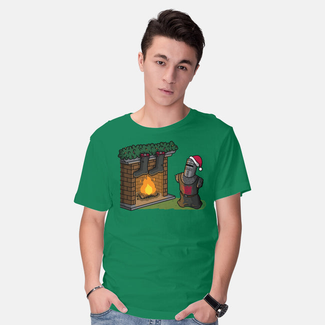 Black Knight Christmas-Mens-Basic-Tee-Raffiti