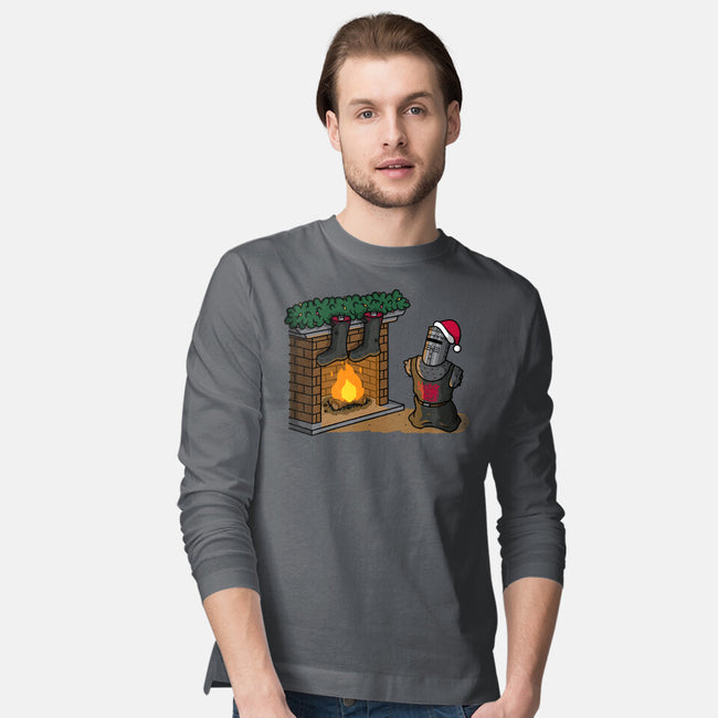Black Knight Christmas-Mens-Long Sleeved-Tee-Raffiti