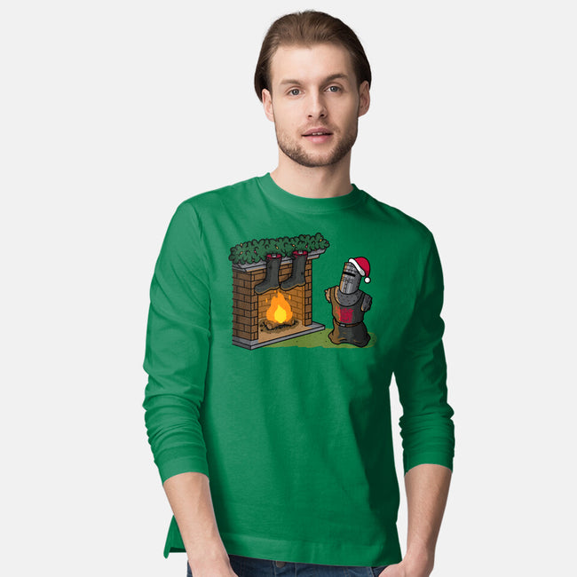 Black Knight Christmas-Mens-Long Sleeved-Tee-Raffiti