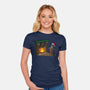 Black Knight Christmas-Womens-Fitted-Tee-Raffiti