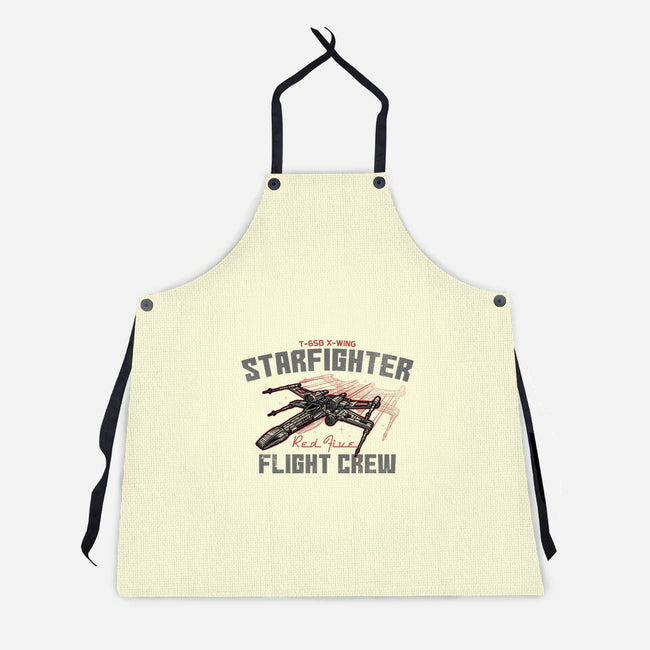 Red Five Flight Crew-Unisex-Kitchen-Apron-glitchygorilla