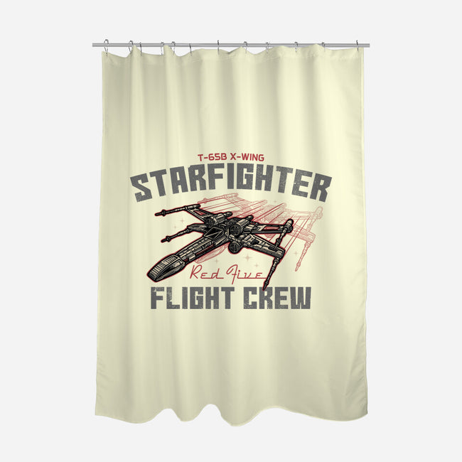 Red Five Flight Crew-None-Polyester-Shower Curtain-glitchygorilla