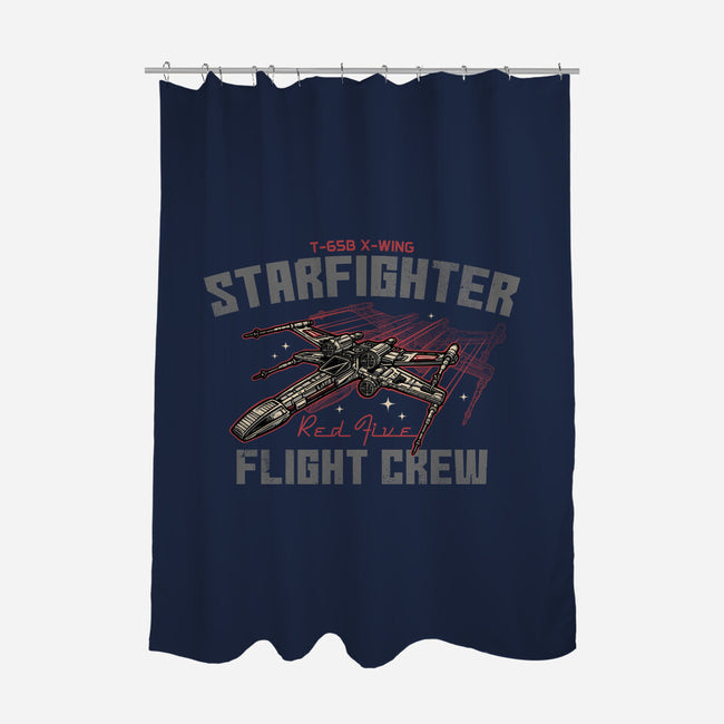 Red Five Flight Crew-None-Polyester-Shower Curtain-glitchygorilla