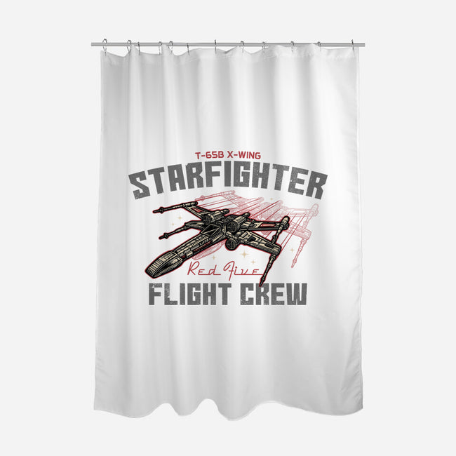 Red Five Flight Crew-None-Polyester-Shower Curtain-glitchygorilla