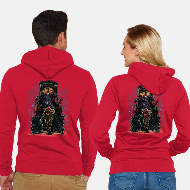 Painting Of The Bounty Hunter-Unisex-Zip-Up-Sweatshirt-zascanauta