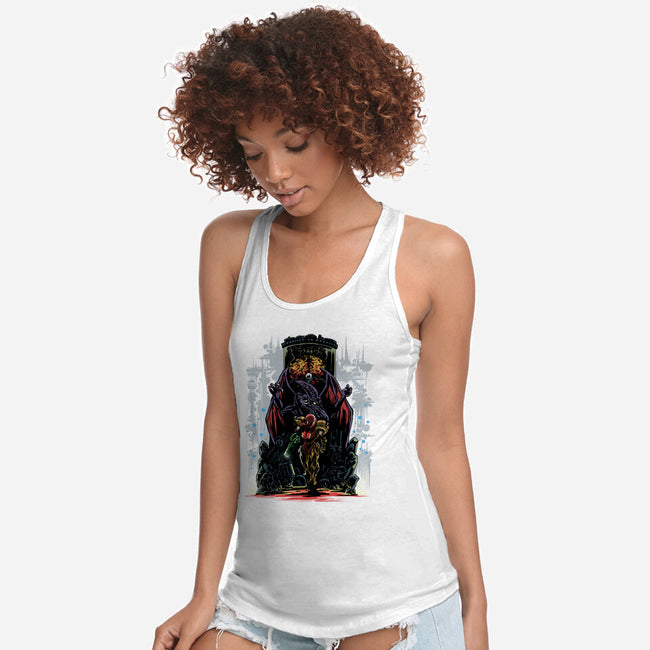 Painting Of The Bounty Hunter-Womens-Racerback-Tank-zascanauta