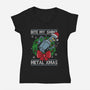 Shiny Metal Xmas-Womens-V-Neck-Tee-Barbadifuoco