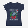 Shiny Metal Xmas-Womens-V-Neck-Tee-Barbadifuoco