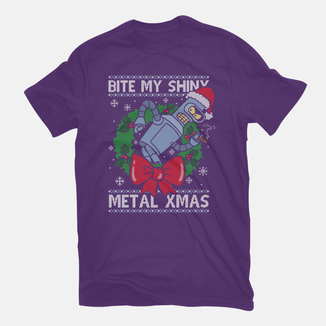 Shiny Metal Xmas-Womens-Fitted-Tee-Barbadifuoco