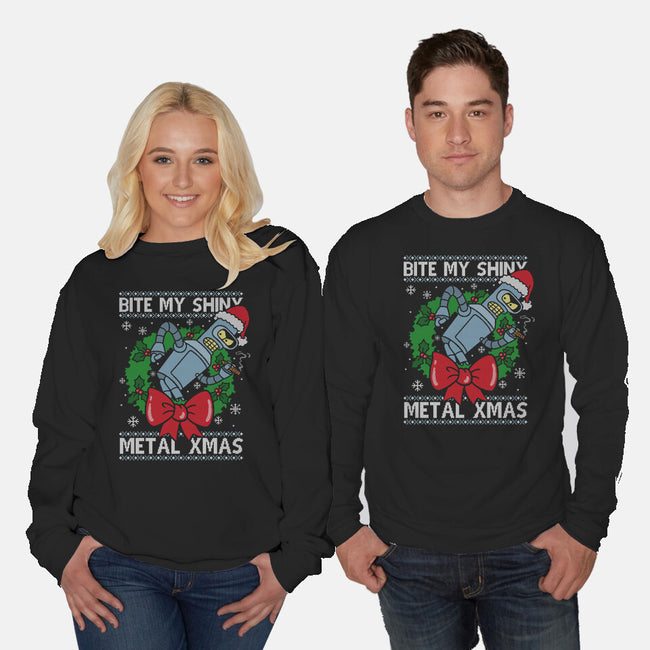 Shiny Metal Xmas-Unisex-Crew Neck-Sweatshirt-Barbadifuoco