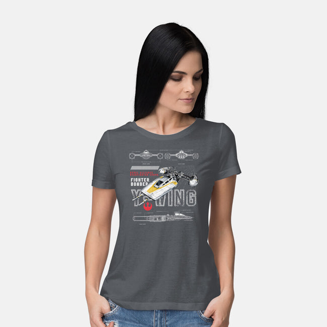 Fighter Bomber-Womens-Basic-Tee-alfbocreative