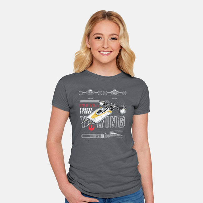 Fighter Bomber-Womens-Fitted-Tee-alfbocreative