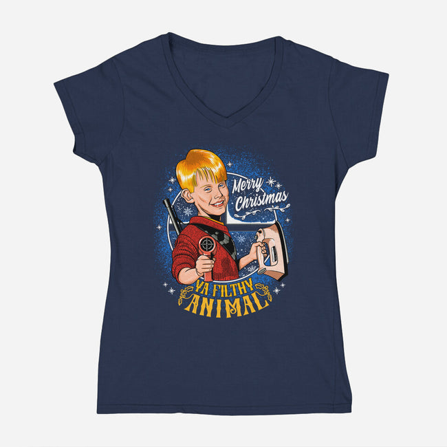 Filthy Animal-Womens-V-Neck-Tee-Tronyx79