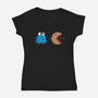 Cookie Man-Womens-V-Neck-Tee-Raffiti