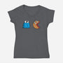 Cookie Man-Womens-V-Neck-Tee-Raffiti