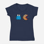 Cookie Man-Womens-V-Neck-Tee-Raffiti