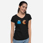 Cookie Man-Womens-V-Neck-Tee-Raffiti