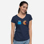 Cookie Man-Womens-V-Neck-Tee-Raffiti