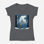 Snowy Quest-Womens-V-Neck-Tee-rmatix