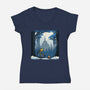 Snowy Quest-Womens-V-Neck-Tee-rmatix