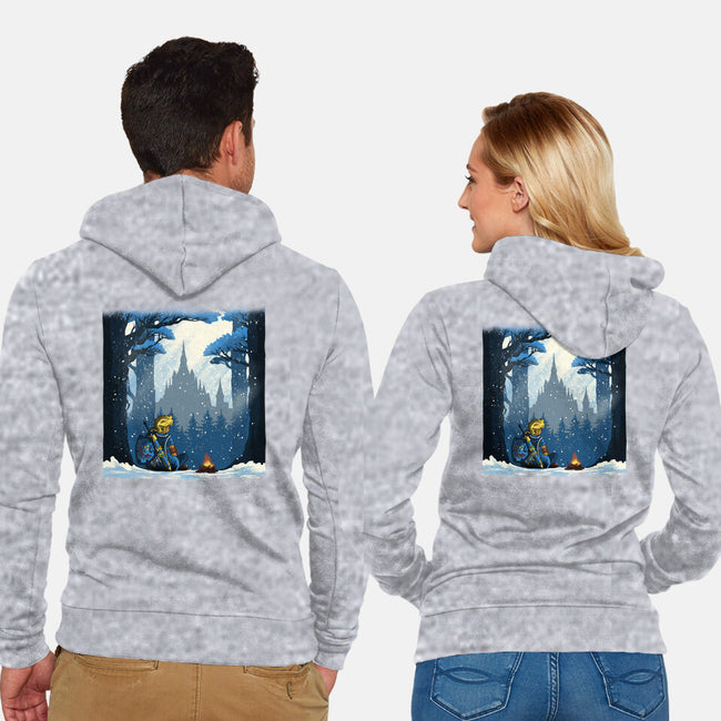 Snowy Quest-Unisex-Zip-Up-Sweatshirt-rmatix
