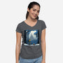 Snowy Quest-Womens-V-Neck-Tee-rmatix