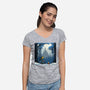 Snowy Quest-Womens-V-Neck-Tee-rmatix