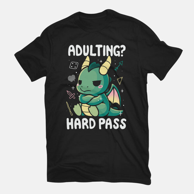Adulting Hard Pass-Unisex-Basic-Tee-Vallina84