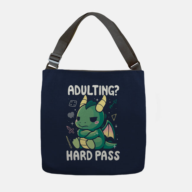 Adulting Hard Pass-None-Adjustable Tote-Bag-Vallina84