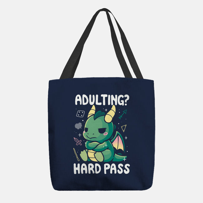 Adulting Hard Pass-None-Basic Tote-Bag-Vallina84