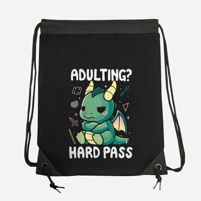 Adulting Hard Pass-None-Drawstring-Bag-Vallina84