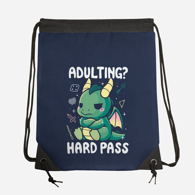 Adulting Hard Pass-None-Drawstring-Bag-Vallina84