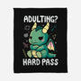 Adulting Hard Pass-None-Fleece-Blanket-Vallina84