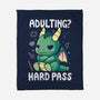 Adulting Hard Pass-None-Fleece-Blanket-Vallina84